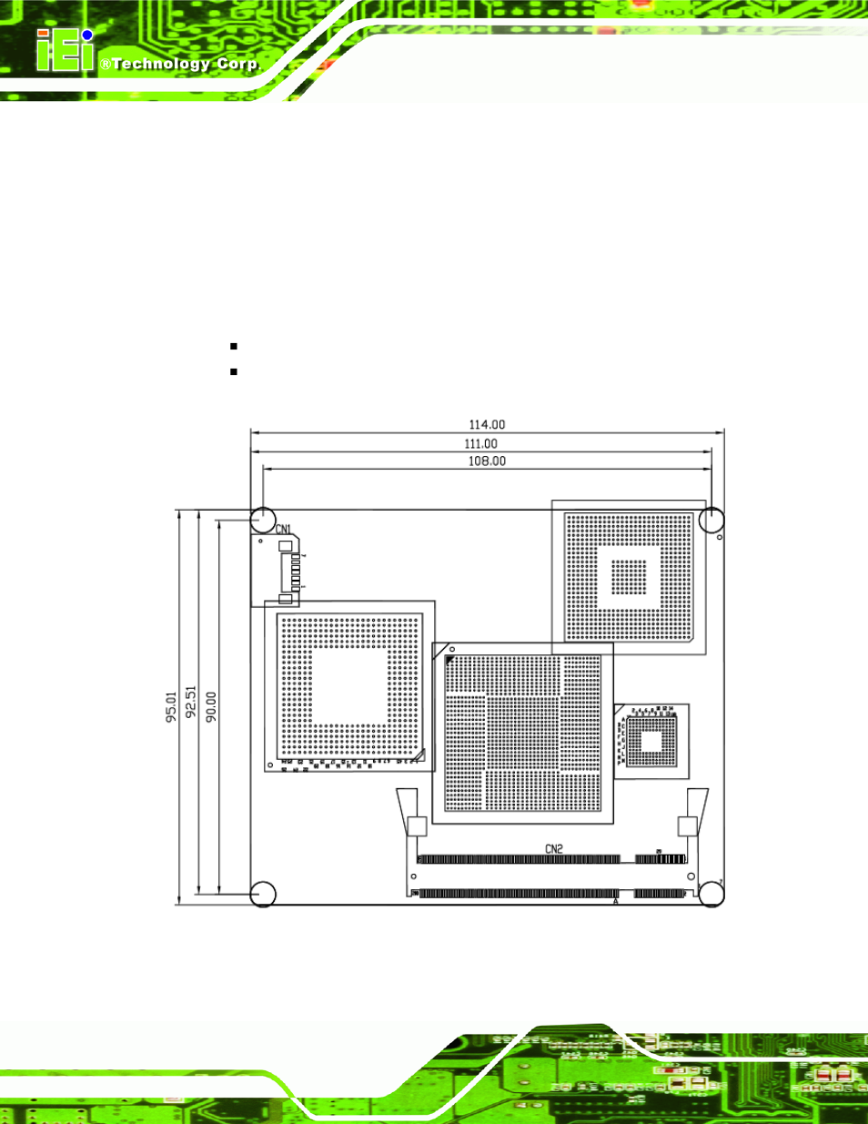 1 overview, 2 dimensions, 1 board dimensions | Verview, Imensions, Figure 2-1: iem-9452 dimensions (mm) | IEI Integration IEM-9452 User Manual | Page 24 / 172