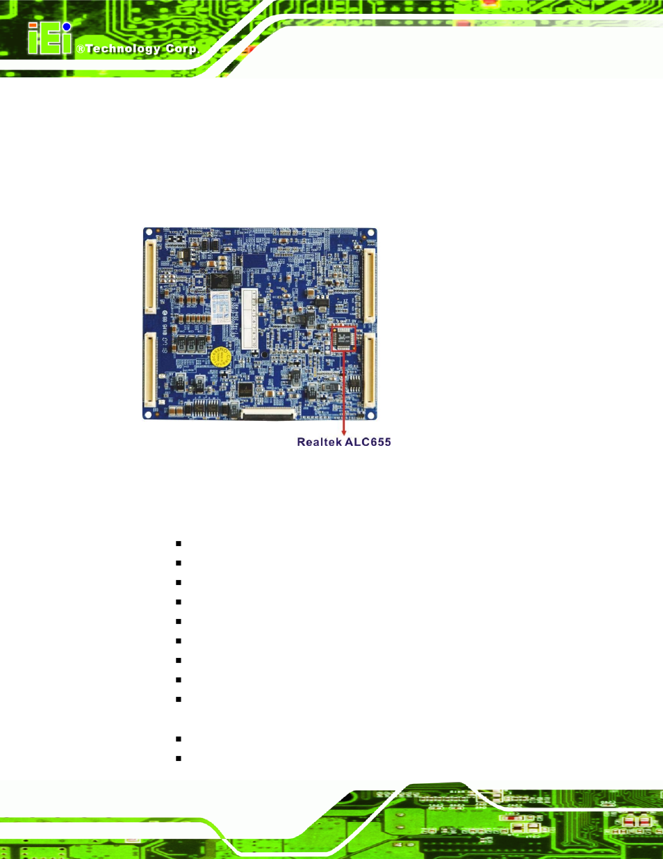 2 intel® ich7-m audio codec ’97 controller, 2 intel, Ich7-m audio codec ’97 controller | Figure 2-4:realtek alc655 codec | IEI Integration IEM-9452 User Manual | Page 30 / 172