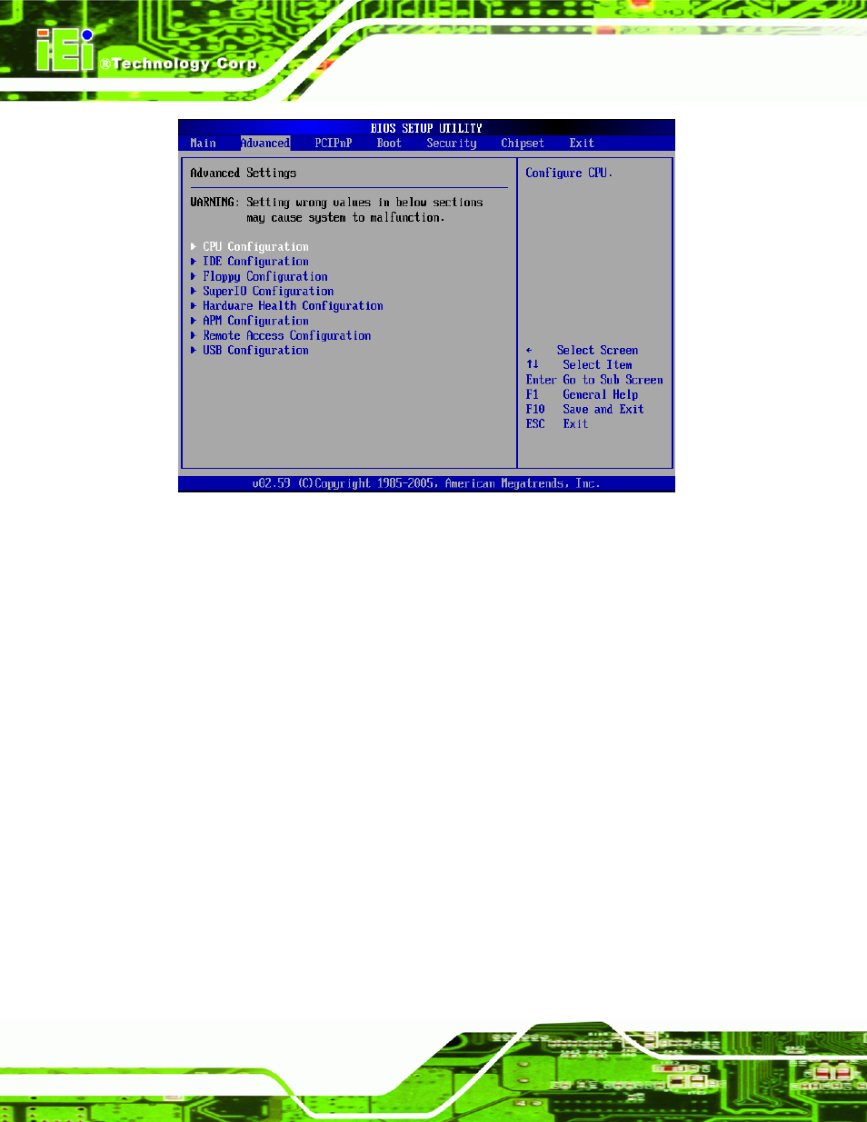 1 cpu configuration | IEI Integration IEM-9452 User Manual | Page 72 / 172
