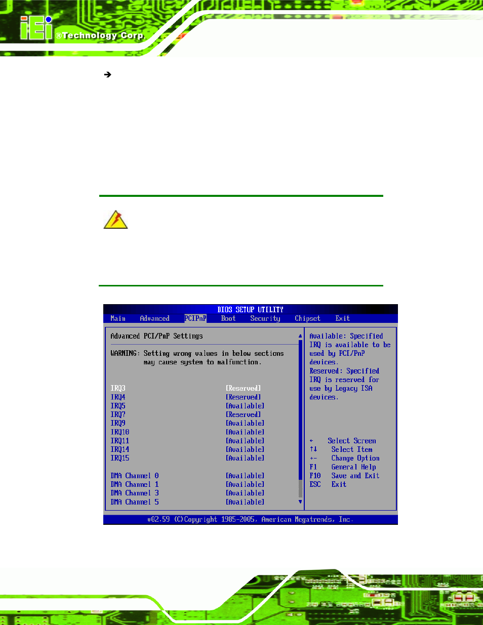 4 pci/pnp, Pci/p | IEI Integration IEM-9452 User Manual | Page 98 / 172