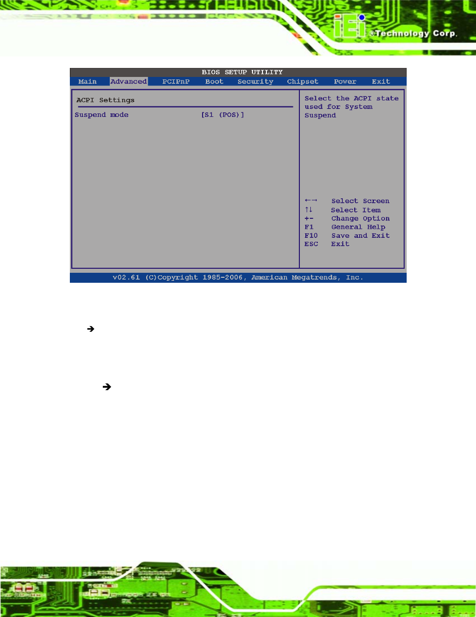 Bios menu 9: acpi configuration | IEI Integration eKINO-945GSE v1.01 User Manual | Page 127 / 215
