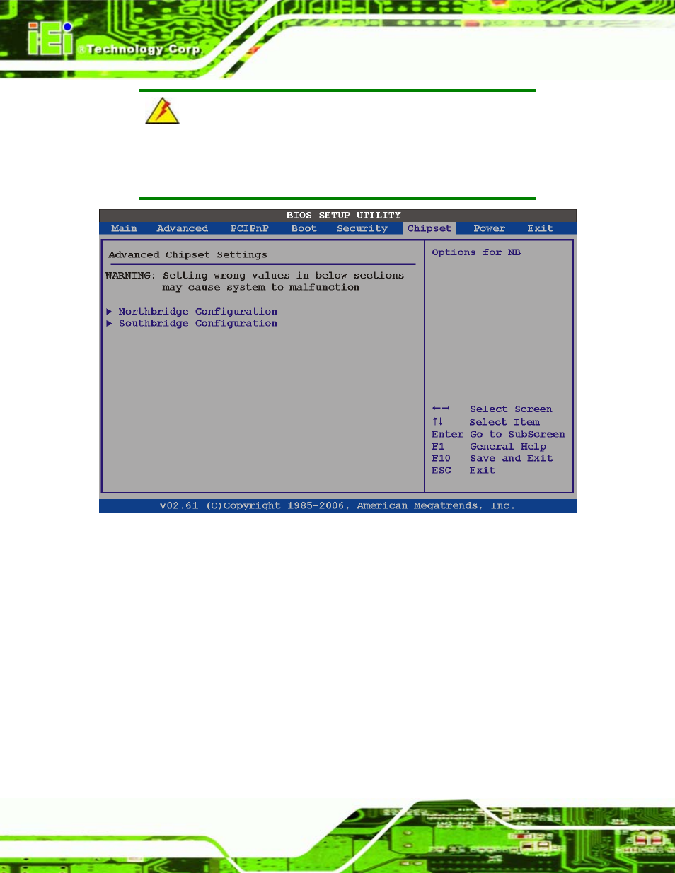 Bios menu 21: chipset | IEI Integration eKINO-945GSE v1.01 User Manual | Page 146 / 215