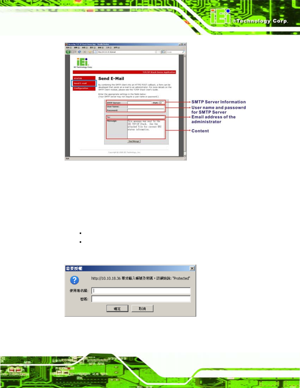 Figure 8-20: enter user name and password | IEI Integration eKINO-945GSE v1.01 User Manual | Page 185 / 215