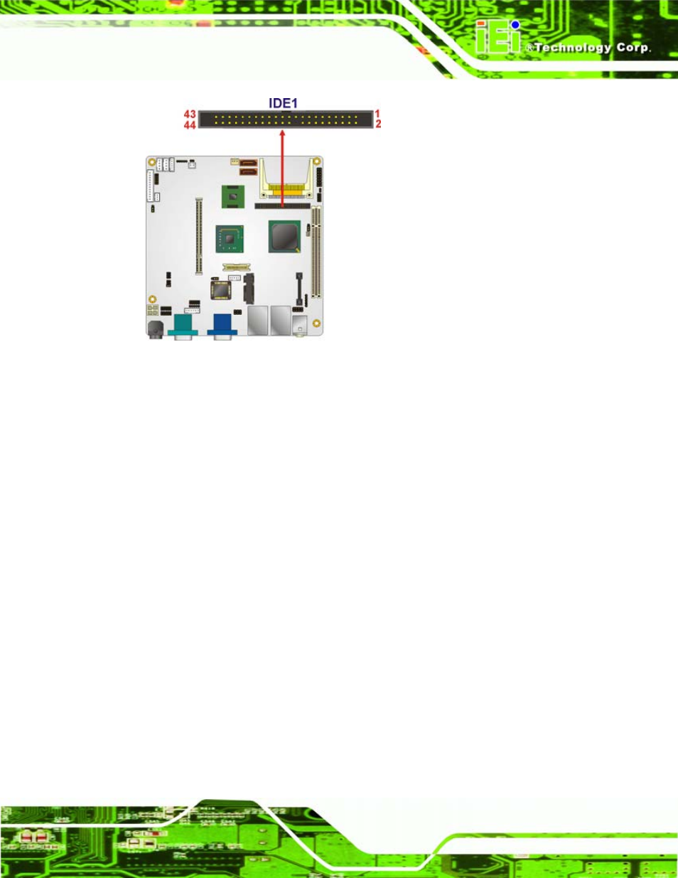 7 infrared interface connector, Figure 4-7: ide device connector locations | IEI Integration eKINO-945GSE v1.01 User Manual | Page 55 / 215