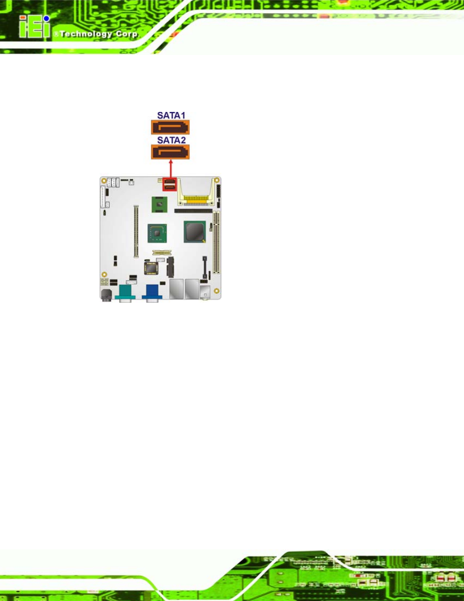16 sata power connectors, Figure 4-16: sata drive connector locations | IEI Integration eKINO-945GSE v1.01 User Manual | Page 64 / 215