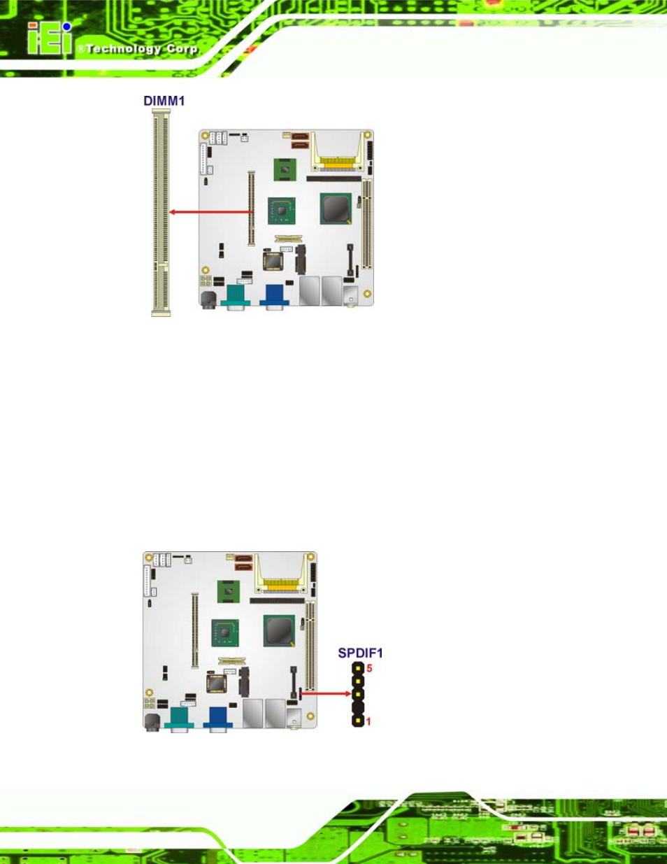 20 spdif connector, Figure 4-20: so-dimm location, Figure 4-21: spdif connector location | IEI Integration eKINO-945GSE v1.01 User Manual | Page 68 / 215