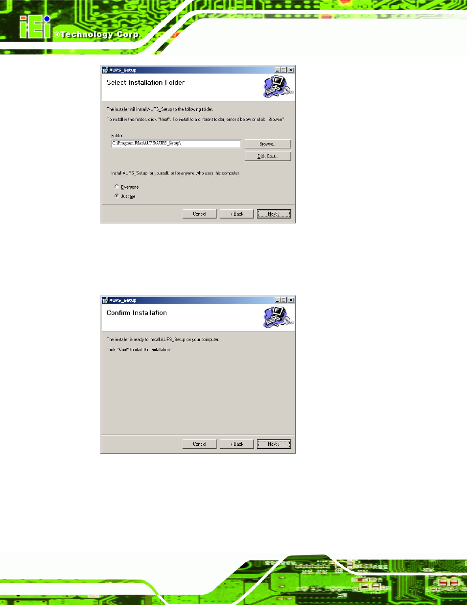 Figure 8-2: select installation folder, Figure 8-3: ready to install the program | IEI Integration eKINO-945GSE v1.12 User Manual | Page 174 / 215