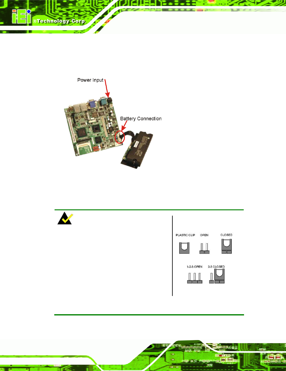 6 ups installation, 7 jumper settings, Nstallation | Umper, Ettings, Figure 5-3: ups installation | IEI Integration eKINO-945GSE v1.12 User Manual | Page 84 / 215
