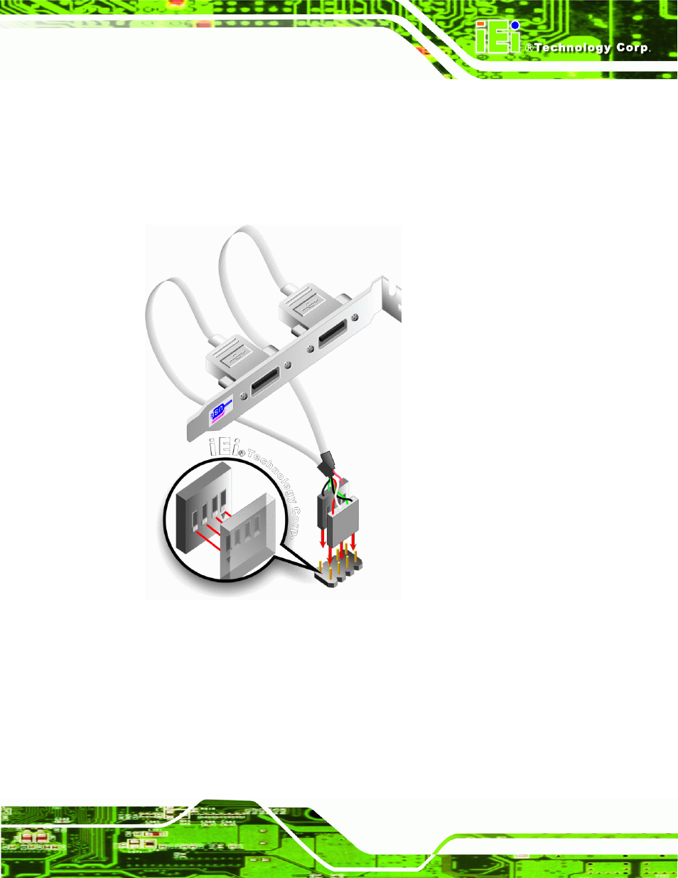 Figure 5-9: dual usb cable connection | IEI Integration eKINO-945GSE v1.12 User Manual | Page 97 / 215