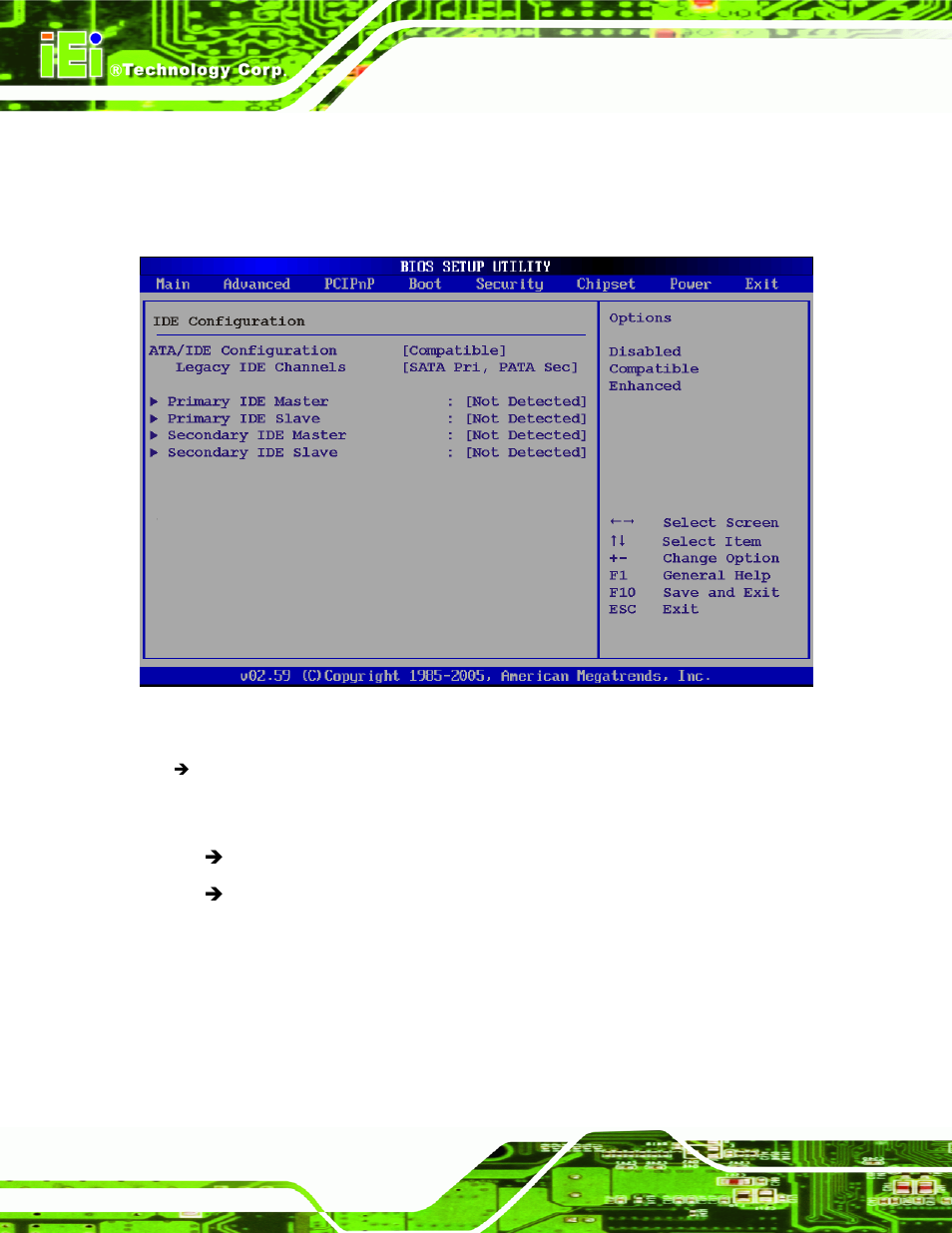 2 ide configuration, Bios menu 4: ide, Configuration | IEI Integration KINO-945GSE v1.10 User Manual | Page 114 / 190