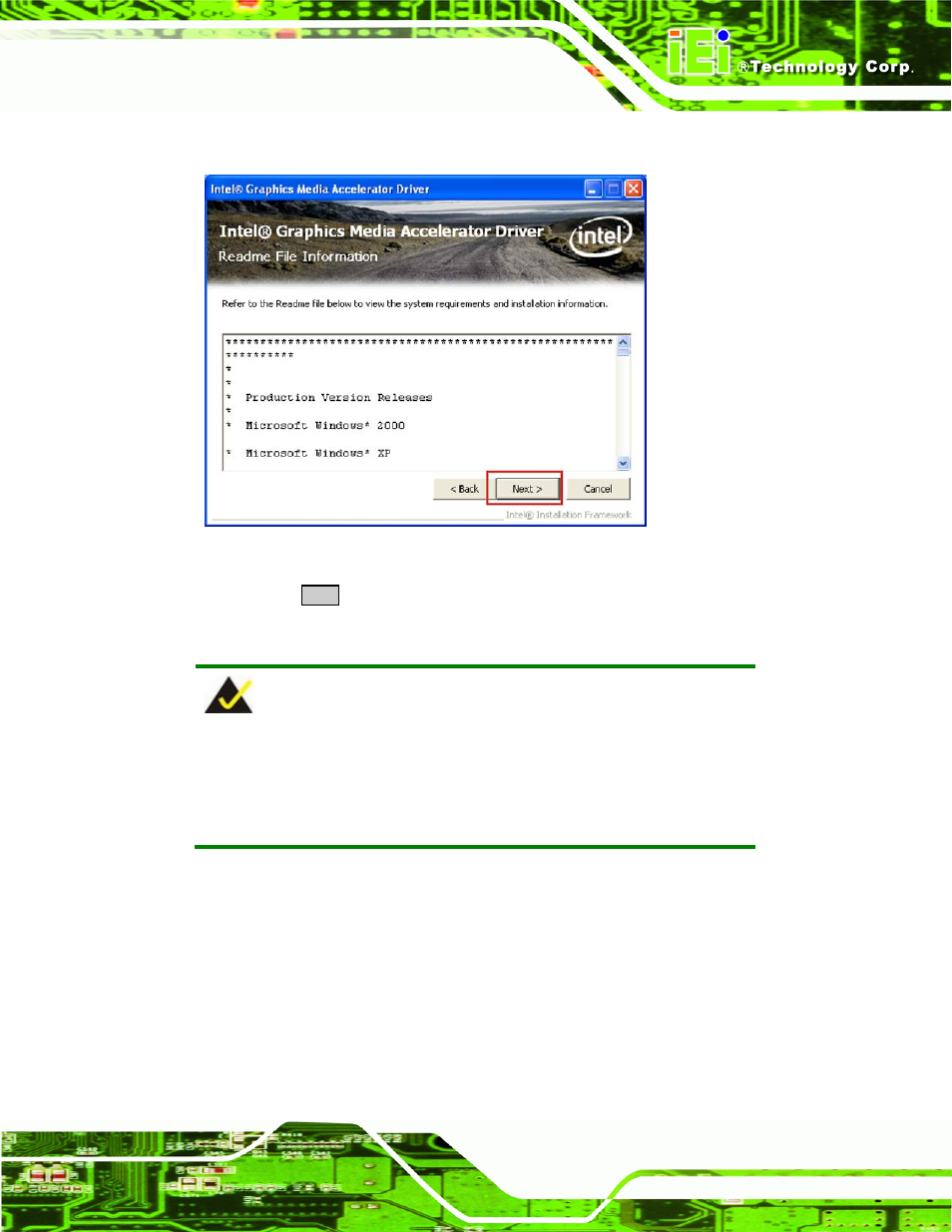 Figure 7-13: vga driver read me file | IEI Integration KINO-945GSE v1.10 User Manual | Page 161 / 190