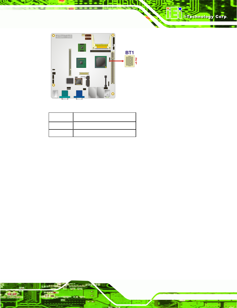 3 compactflash® socket, Figure 4-3: battery connector location, Table 4-4: battery connector pinouts | IEI Integration KINO-945GSE v1.10 User Manual | Page 57 / 190