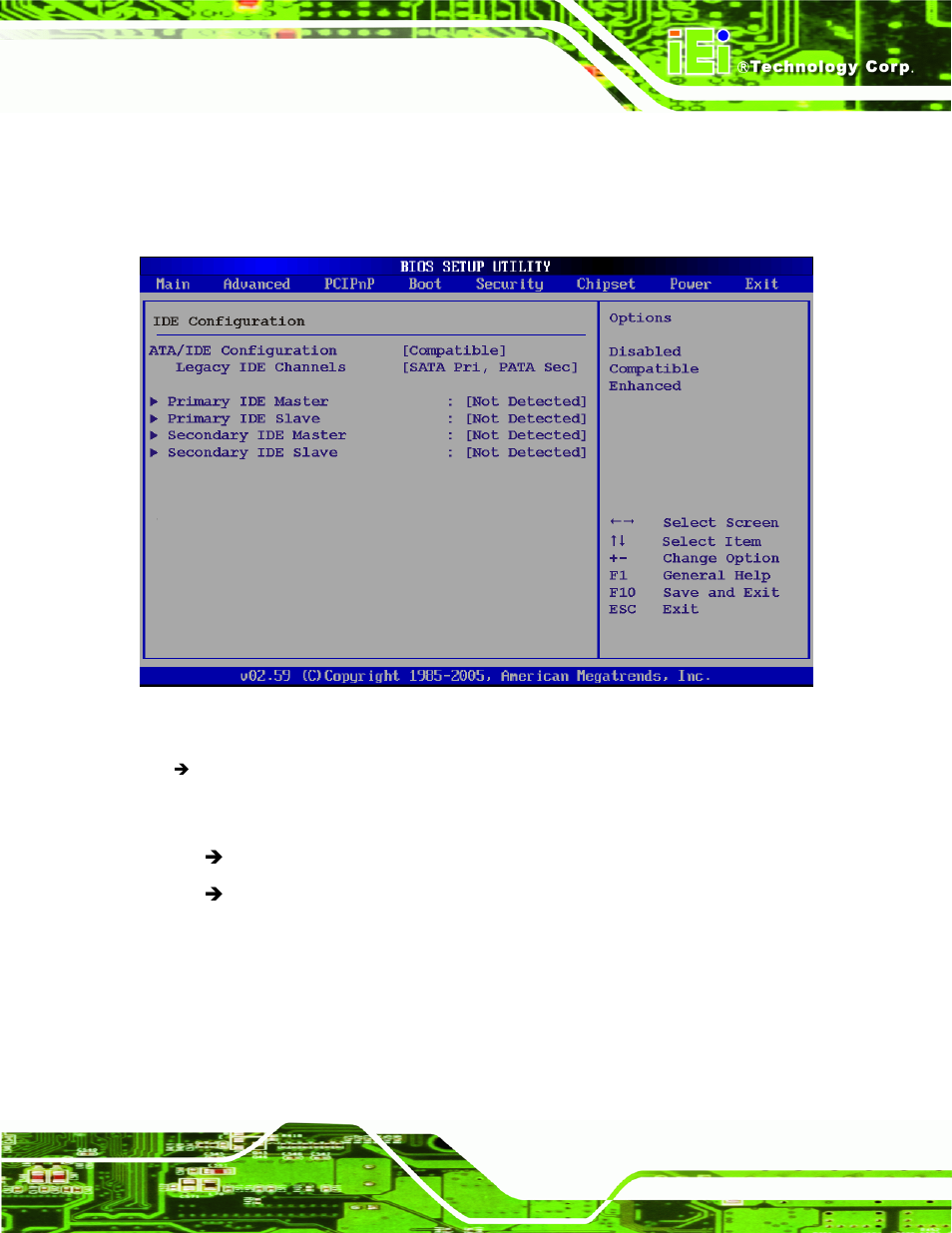 2 ide configuration, Bios menu 4: ide, Configuration | IEI Integration KINO-945GSE v1.07 User Manual | Page 113 / 189