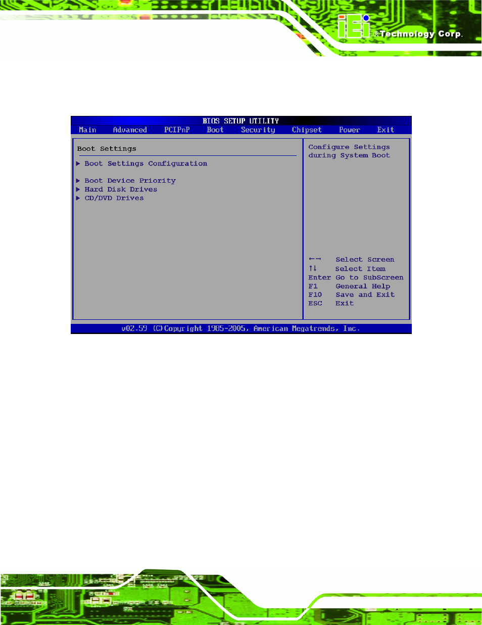 5 boot, Bios menu 13: boot | IEI Integration KINO-945GSE v1.07 User Manual | Page 139 / 189