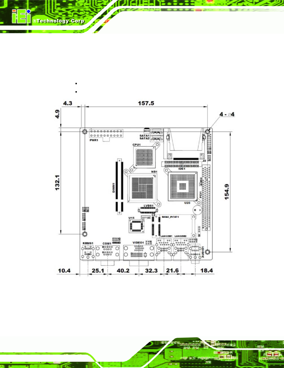 1 dimensions, 1 board dimensions, Imensions | Figure 2-1: kino-945gse dimensions (mm) | IEI Integration KINO-945GSE v1.07 User Manual | Page 24 / 189