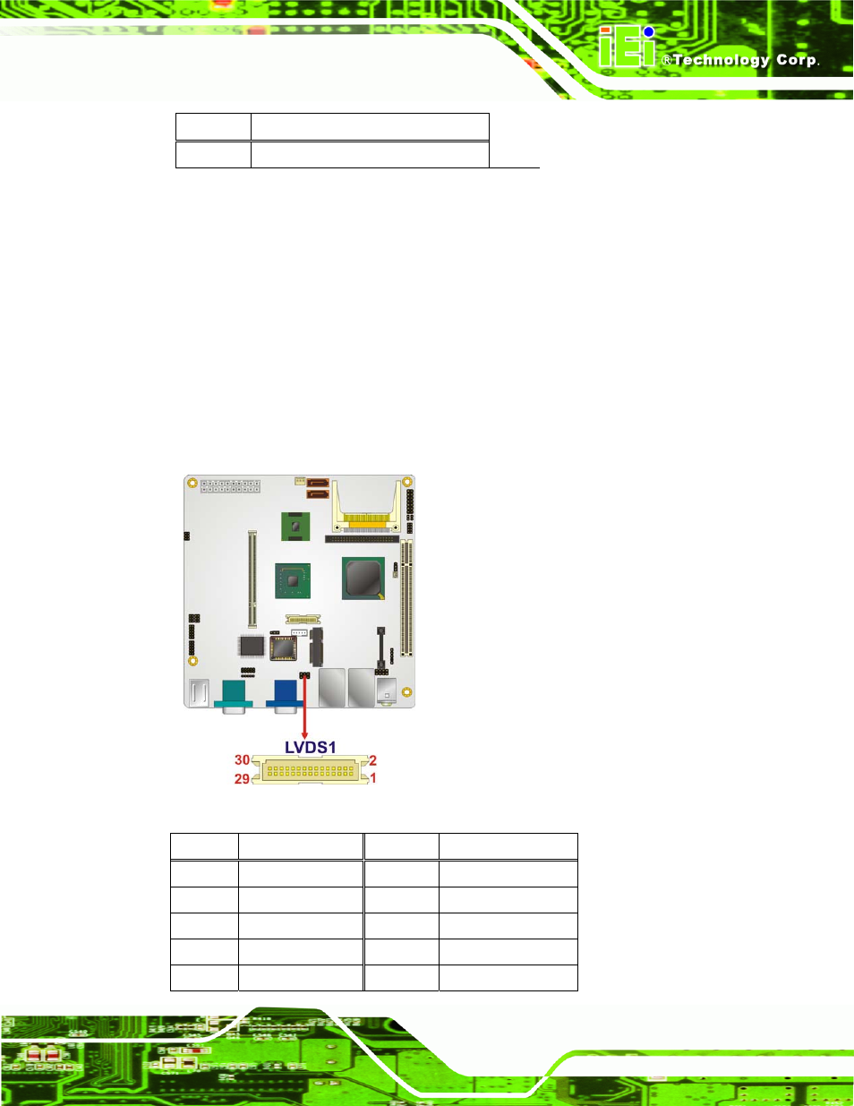 10 lvds lcd connector, Figure 4-11: lvds lcd connector pinout locations, Table 4-11: lcd backlight connector pinouts | IEI Integration KINO-945GSE v1.07 User Manual | Page 65 / 189