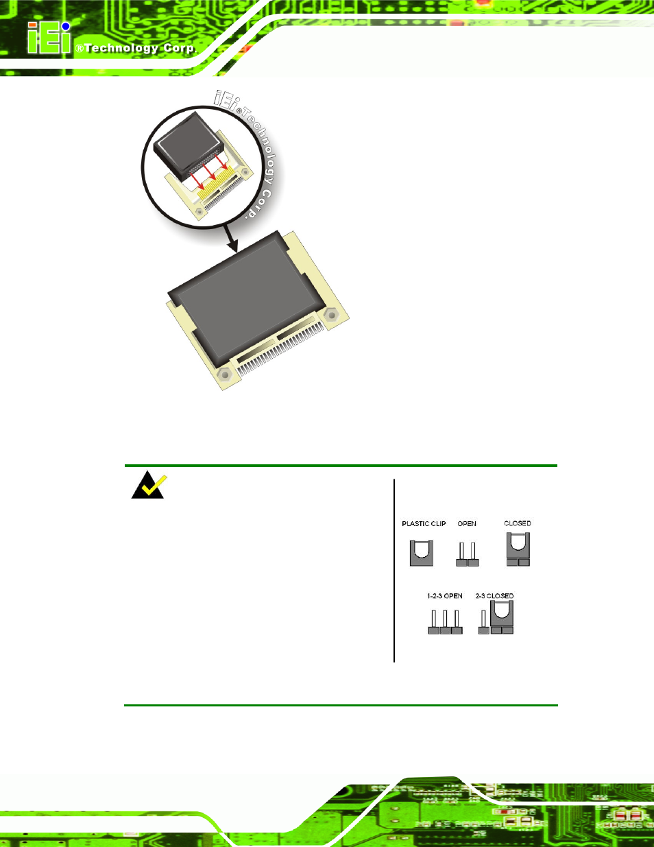 6 jumper settings, Umper, Ettings | Figure 5-2: cf card installation | IEI Integration KINO-945GSE v1.07 User Manual | Page 86 / 189