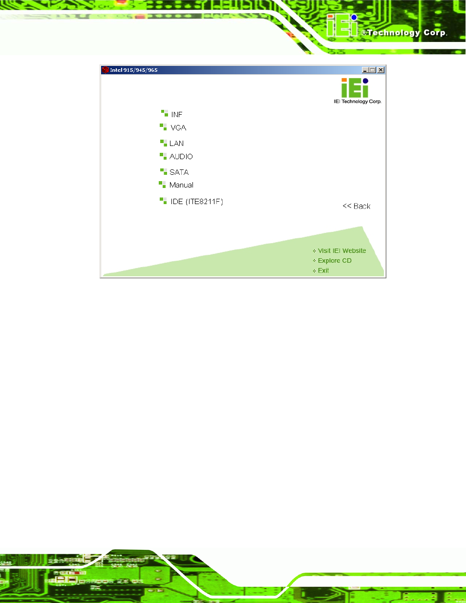 3 chipset driver installation, Hipset, River | Nstallation, Figure 7-1: available drivers | IEI Integration KINO-9453 v1.00 User Manual | Page 161 / 229