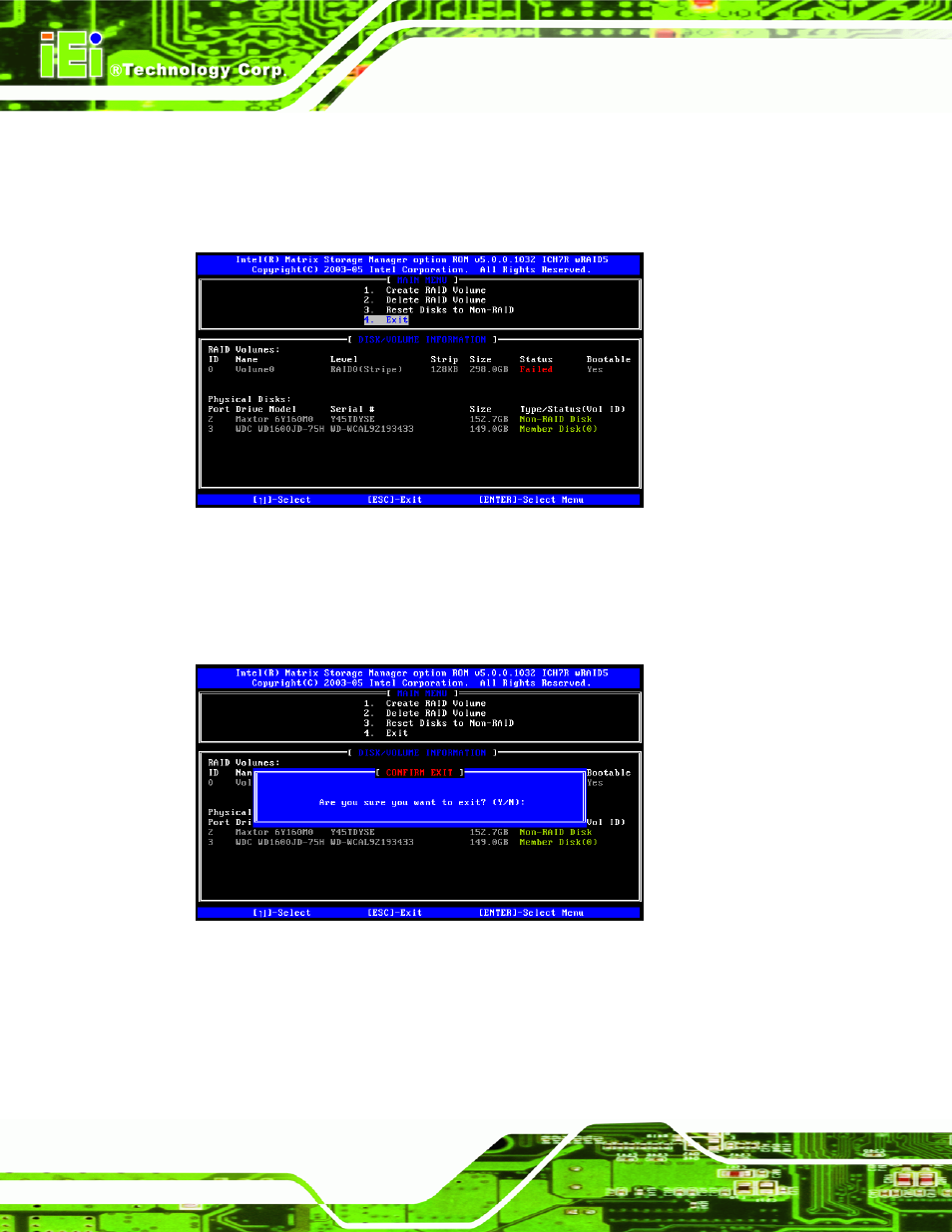 E.4.4 exiting the matrix storage manager | IEI Integration KINO-9453 v1.00 User Manual | Page 224 / 229