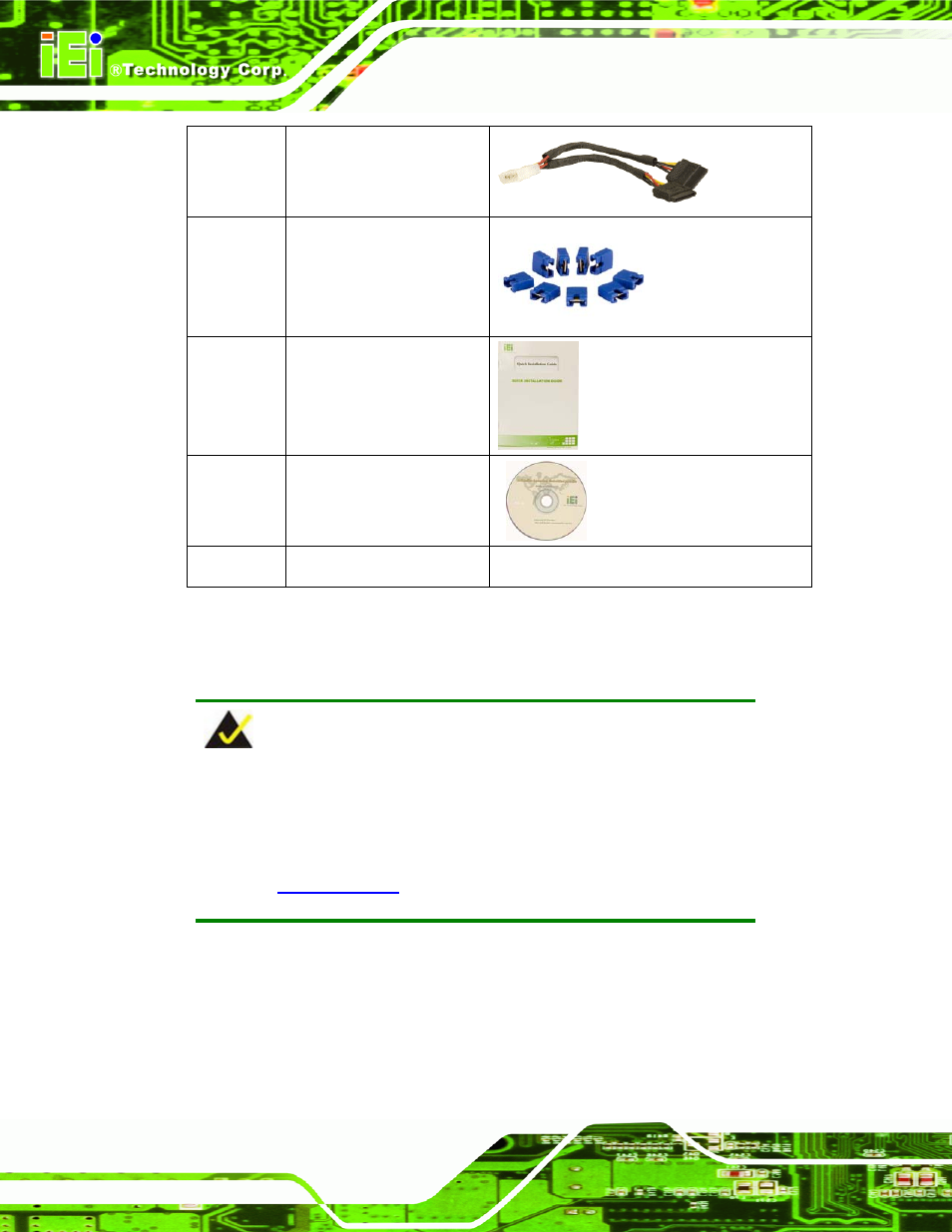 2 optional items, Table 3-1: package list contents | IEI Integration KINO-9453 v1.00 User Manual | Page 44 / 229