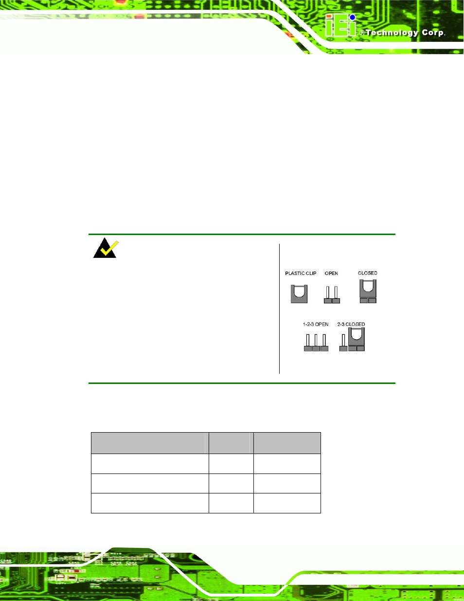 4 jumper settings, Umper, Ettings | Figure 5-7: jumper locations, Table 5-1: jumpers | IEI Integration KINO-9453 v1.00 User Manual | Page 83 / 229