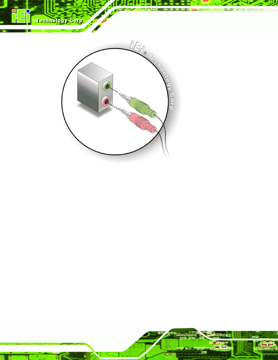 2 rj-45 ethernet connection, Figure 5-15: audio connectors | IEI Integration KINO-9453 v1.00 User Manual | Page 94 / 229