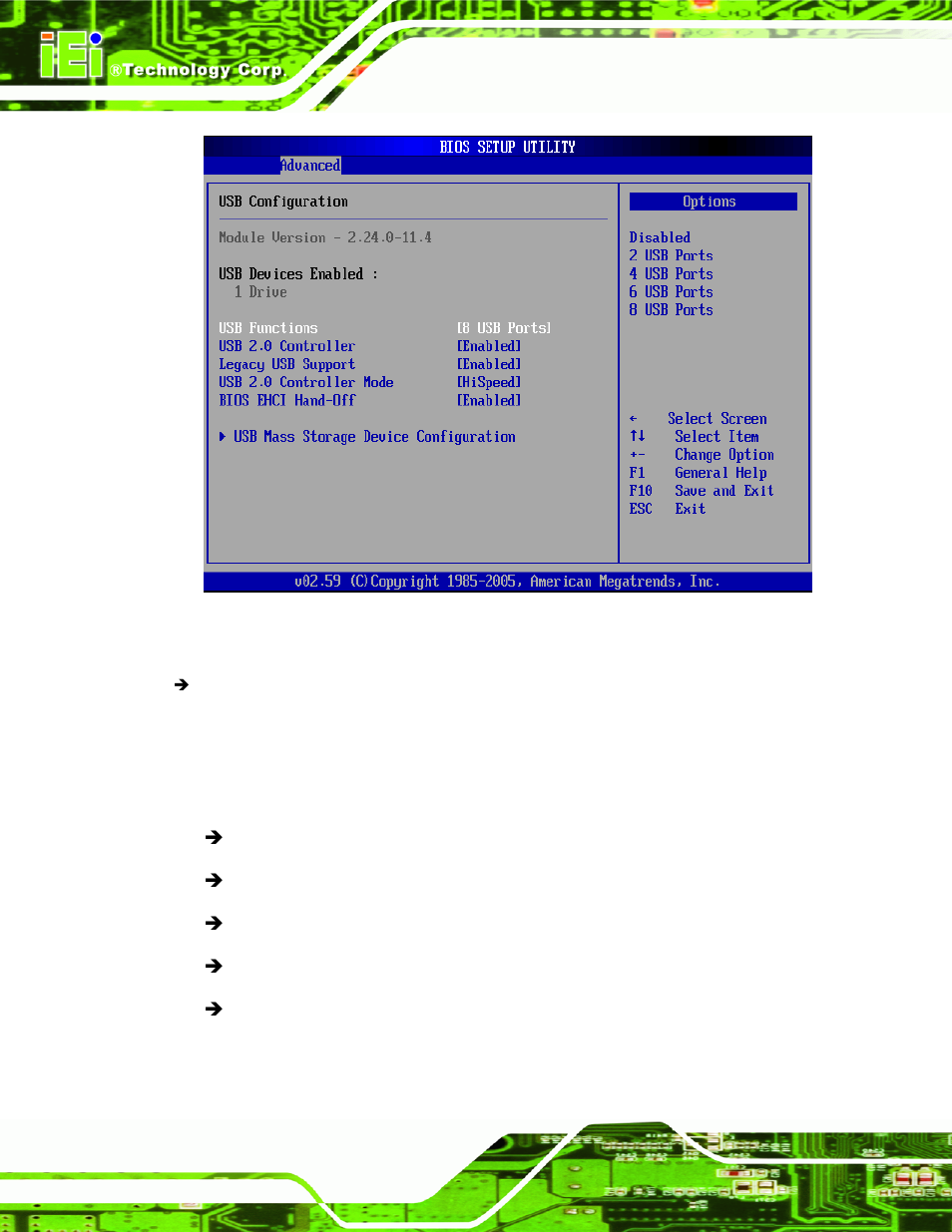 Menu 12: usb configuration | IEI Integration KINO-9453 v2.10 User Manual | Page 133 / 193