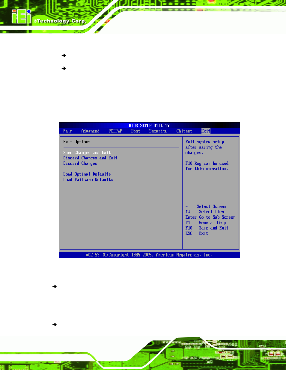 8 exit, Menu 23:exit | IEI Integration KINO-9453 v2.10 User Manual | Page 157 / 193