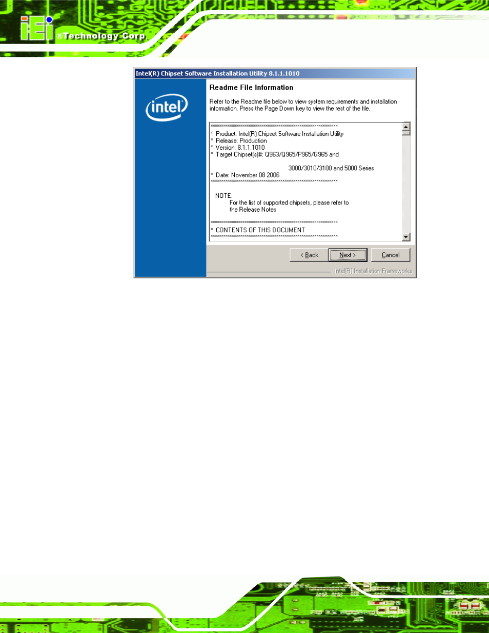 Figure 7-5: chipset driver readme file information | IEI Integration KINO-9453 v2.10 User Manual | Page 165 / 193