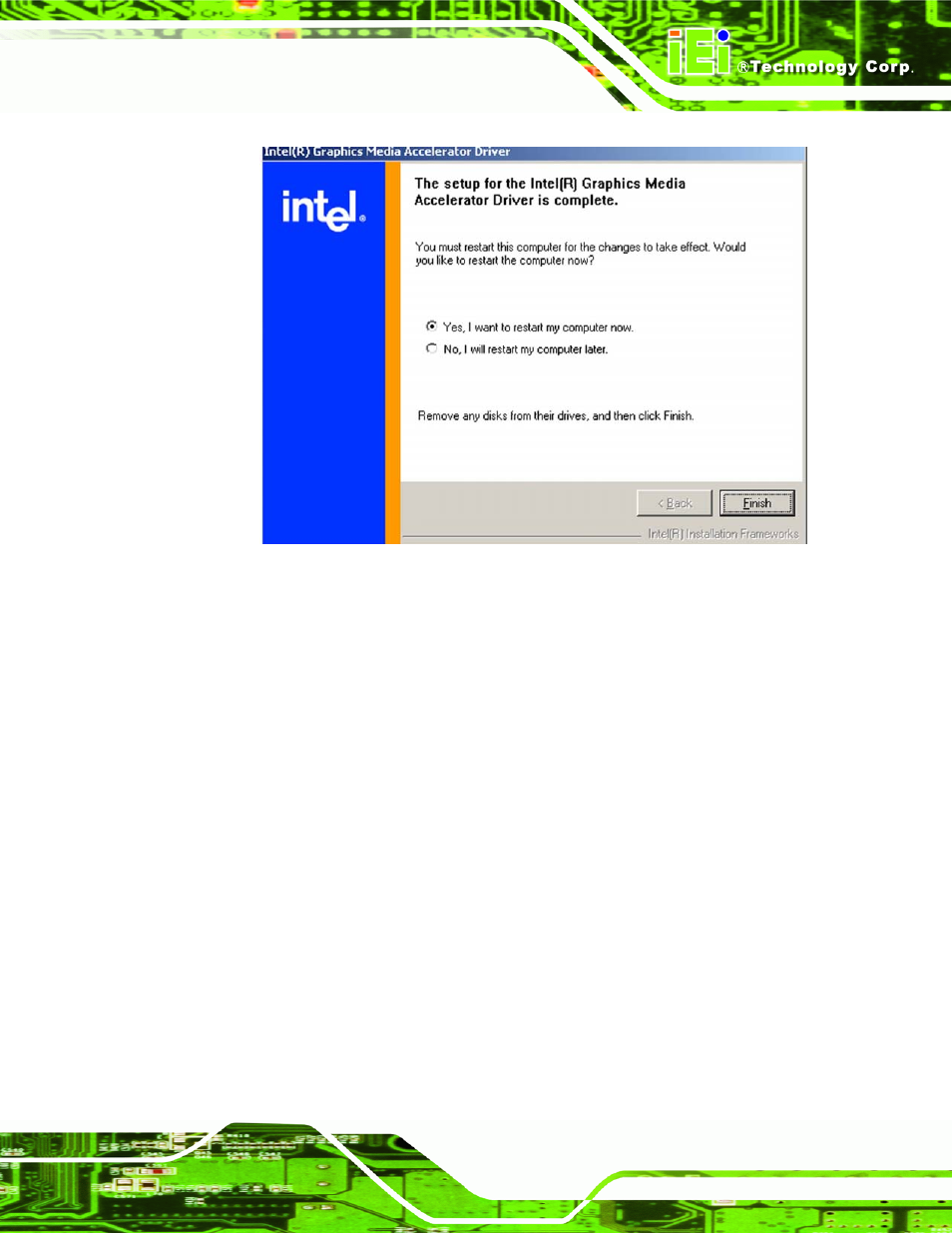 5 broadcom lan driver (for gbe lan) installation, Roadcom, River | Lan), Nstallation, Figure 7-14: gma driver installation complete | IEI Integration KINO-9453 v2.10 User Manual | Page 172 / 193