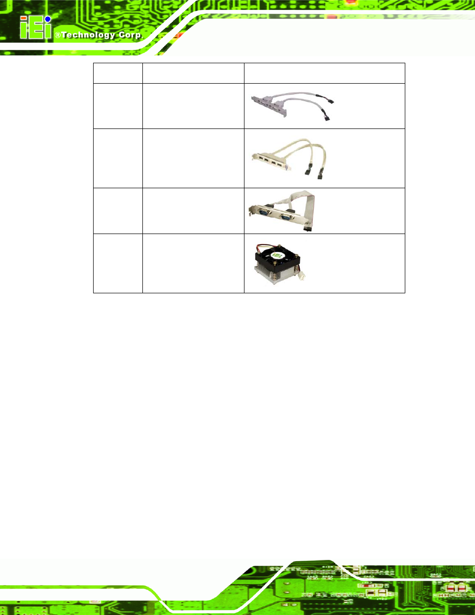 Table 3-2: optional items | IEI Integration KINO-9453 v2.10 User Manual | Page 45 / 193