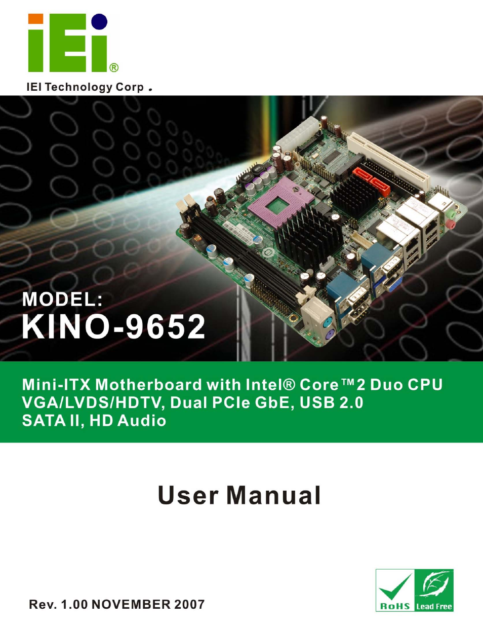 IEI Integration KINO-9652 v1.00 User Manual | 269 pages
