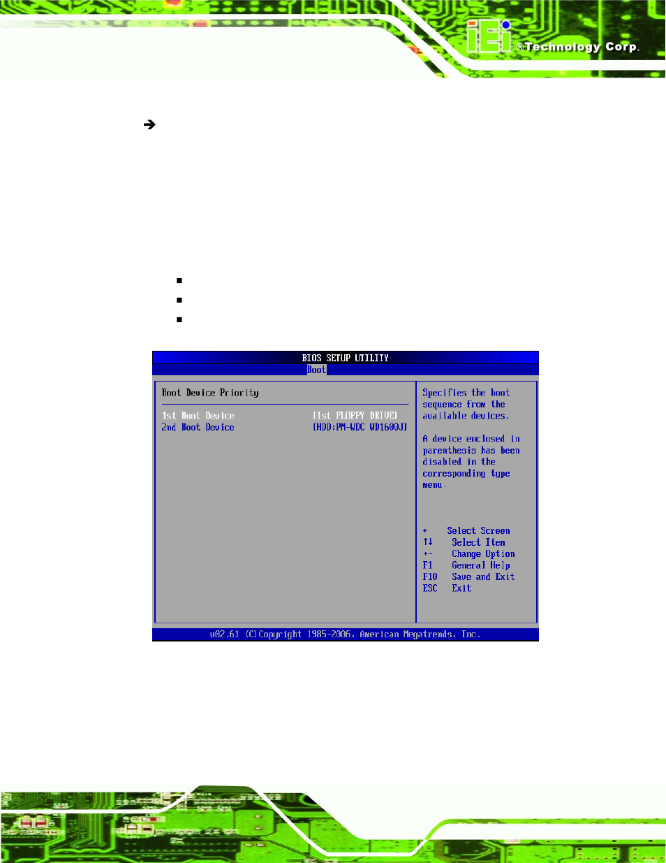 2 boot device priority, 3 removable drives | IEI Integration KINO-9652 v1.00 User Manual | Page 159 / 269