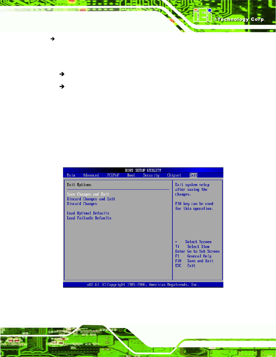 8 exit | IEI Integration KINO-9652 v1.00 User Manual | Page 169 / 269