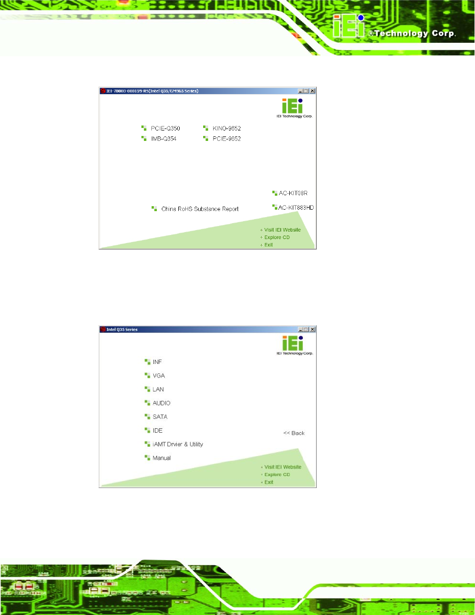 Figure 7-1: introduction screen, Figure 7-2: available drivers | IEI Integration KINO-9652 v1.00 User Manual | Page 173 / 269