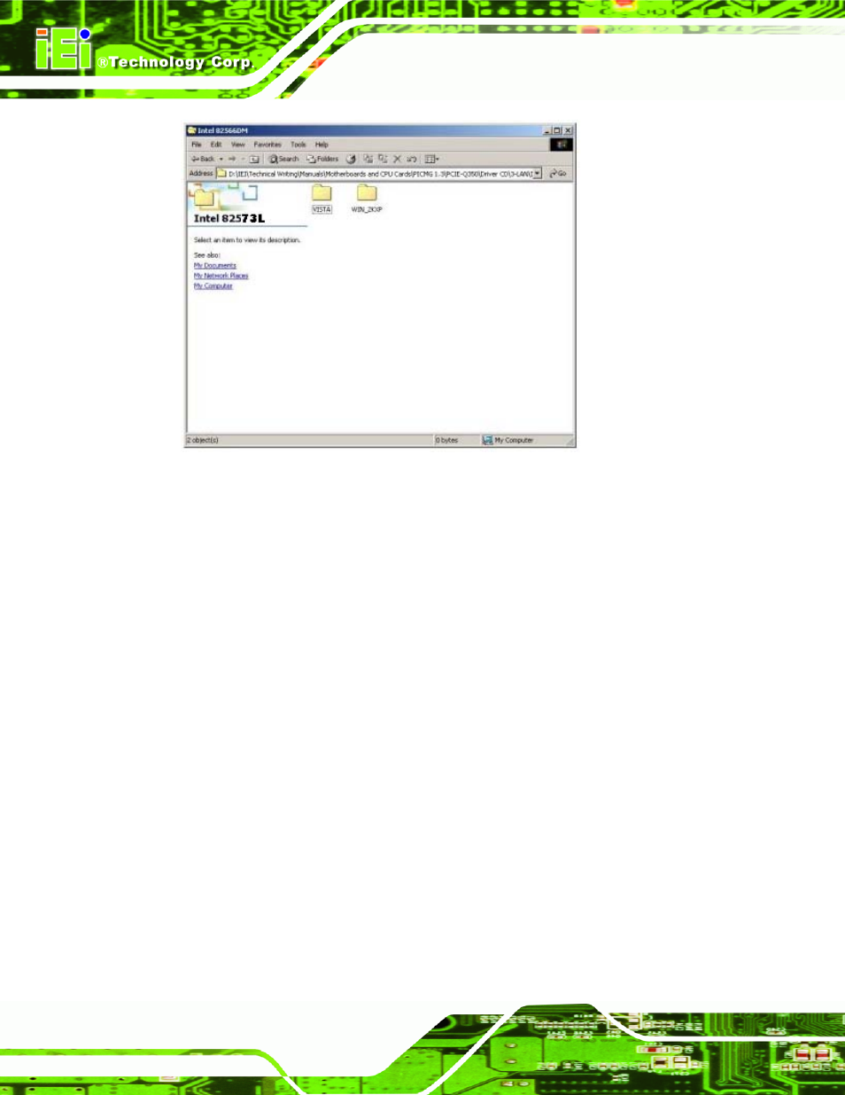 Figure 7-30: intel® 82573 operating system | IEI Integration KINO-9652 v1.00 User Manual | Page 192 / 269