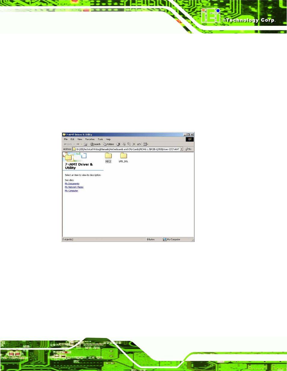 Ntel, Ctive, Anagement | Echnology, River, Nstallation, Figure 7-61: iamt driver directory | IEI Integration KINO-9652 v1.00 User Manual | Page 211 / 269