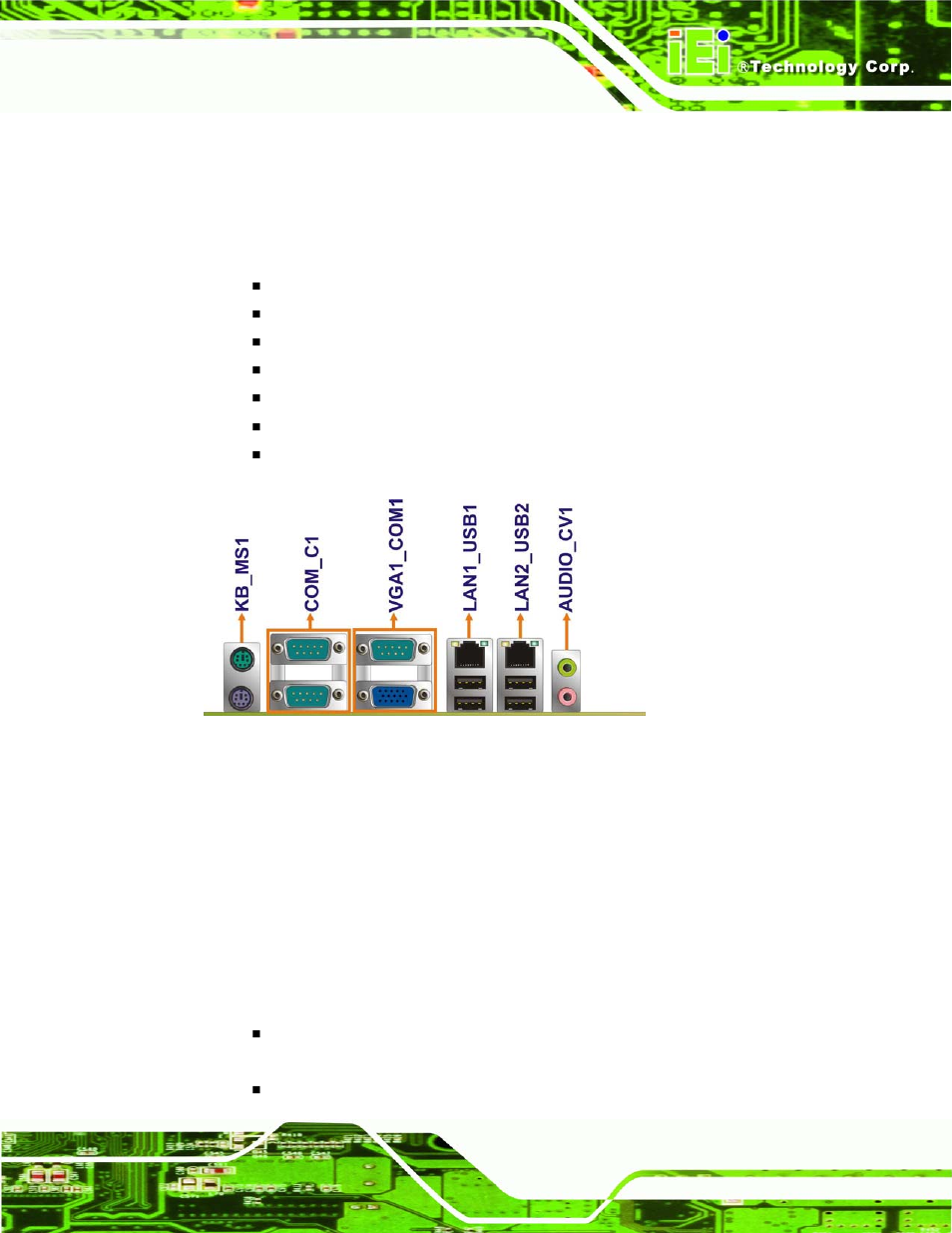 3 external interface connectors, 1 audio connectors, Xternal | Nterface, Onnectors | IEI Integration KINO-9652 v1.00 User Manual | Page 85 / 269