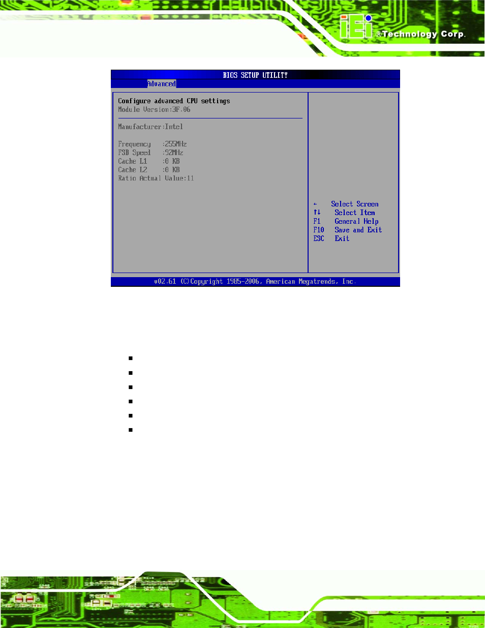 2 ide configuration, Menu 3: cpu configuration, Ction 6.3.2 ) | Bios menu 3 ) to view detailed cpu spe | IEI Integration KINO-9652 v1.11 User Manual | Page 127 / 264