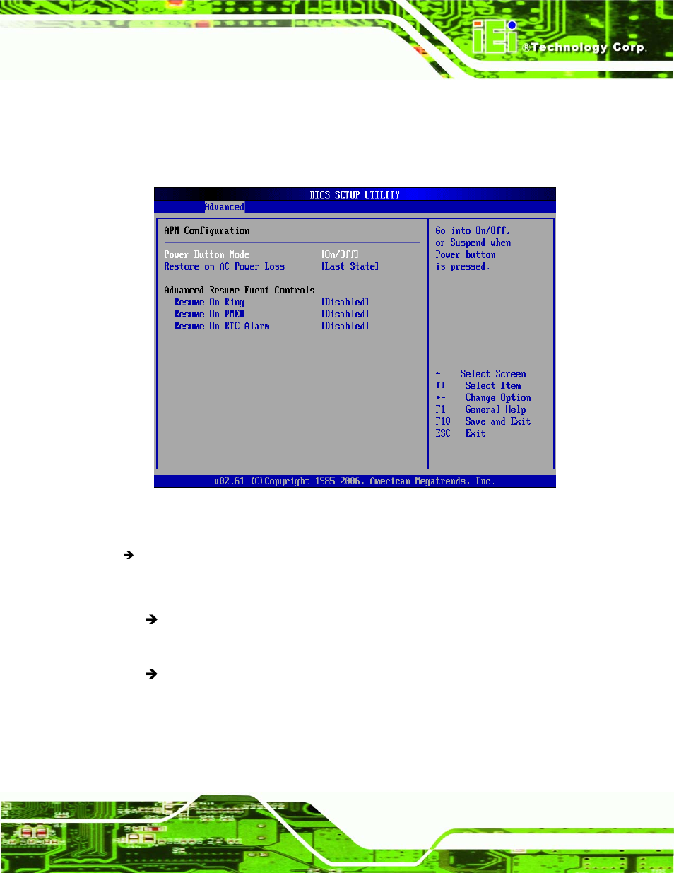 11 apm configuration, Menu 16:advanced power management configuration | IEI Integration KINO-9652 v1.11 User Manual | Page 151 / 264