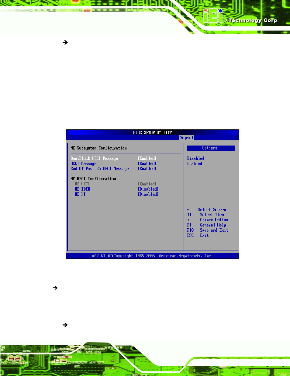 3 me subsystem configuration, Menu 25: me subsystem configuration | IEI Integration KINO-9652 v1.11 User Manual | Page 167 / 264