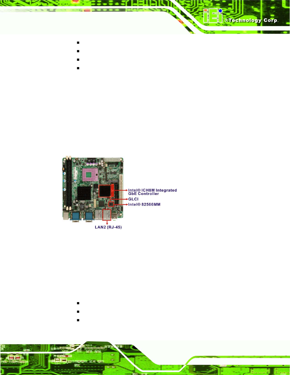 1 intel® 82566mm gigabit lan connect device, 4 intel® ich8me ide interface, 4 intel | Ich8me ide interface | IEI Integration KINO-9652 v1.11 User Manual | Page 41 / 264