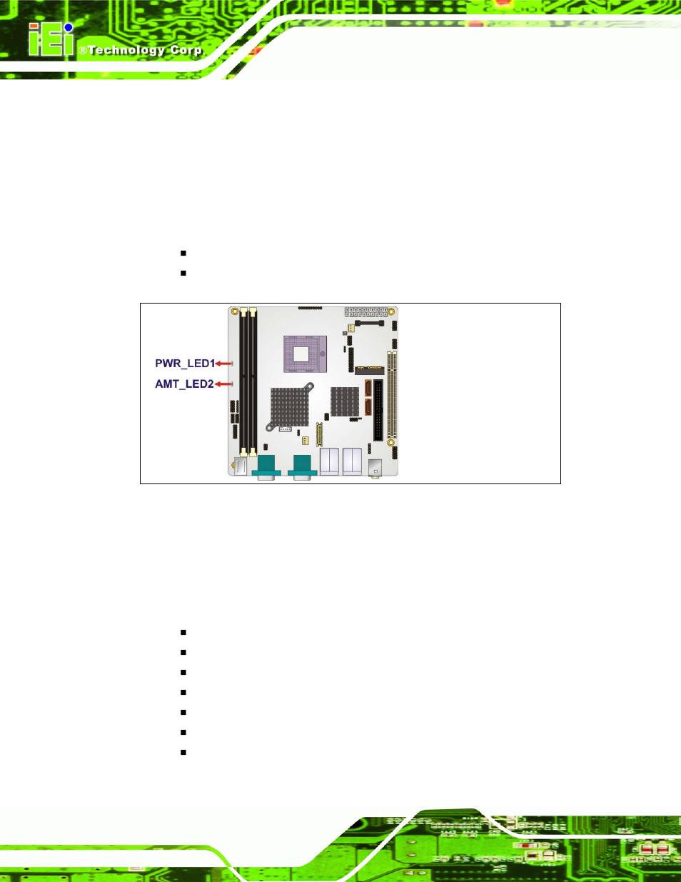 17 on-board led indicator, 3 external interface connectors, Xternal | Nterface, Onnectors, Figure 4-18: on-board led indicator locations | IEI Integration KINO-9652 v1.11 User Manual | Page 84 / 264