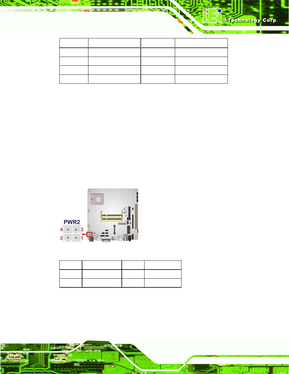 11 12v power connector, Figure 3-12: cpu 12v power connector location, Table 3-13: cpu 12v power connector pinouts | Kino-gm45a mini-itx sbc page 29 | IEI Integration KINO-GM45A User Manual | Page 41 / 129