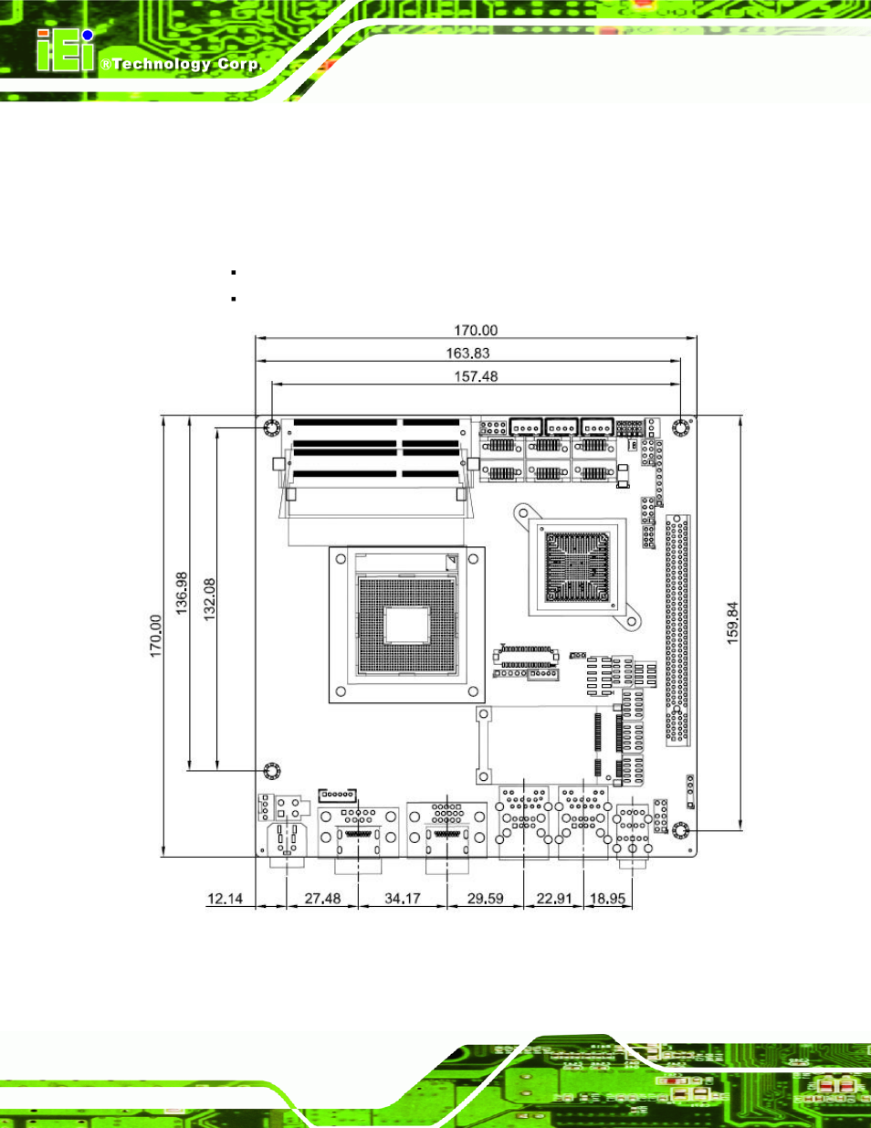 3 dimensions, 1 board dimensions | IEI Integration KINO-QM57A User Manual | Page 18 / 164