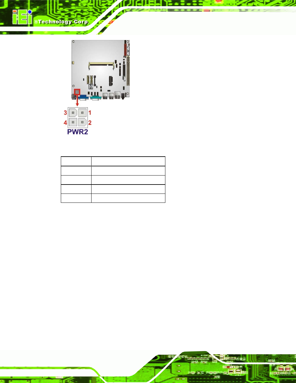 2 audio connector, Figure 3-2: at power connector location, Table 3-3: at power connector pinouts | See figure 3-2, See table 3-3 | IEI Integration KINO-945GSE2 User Manual | Page 32 / 150