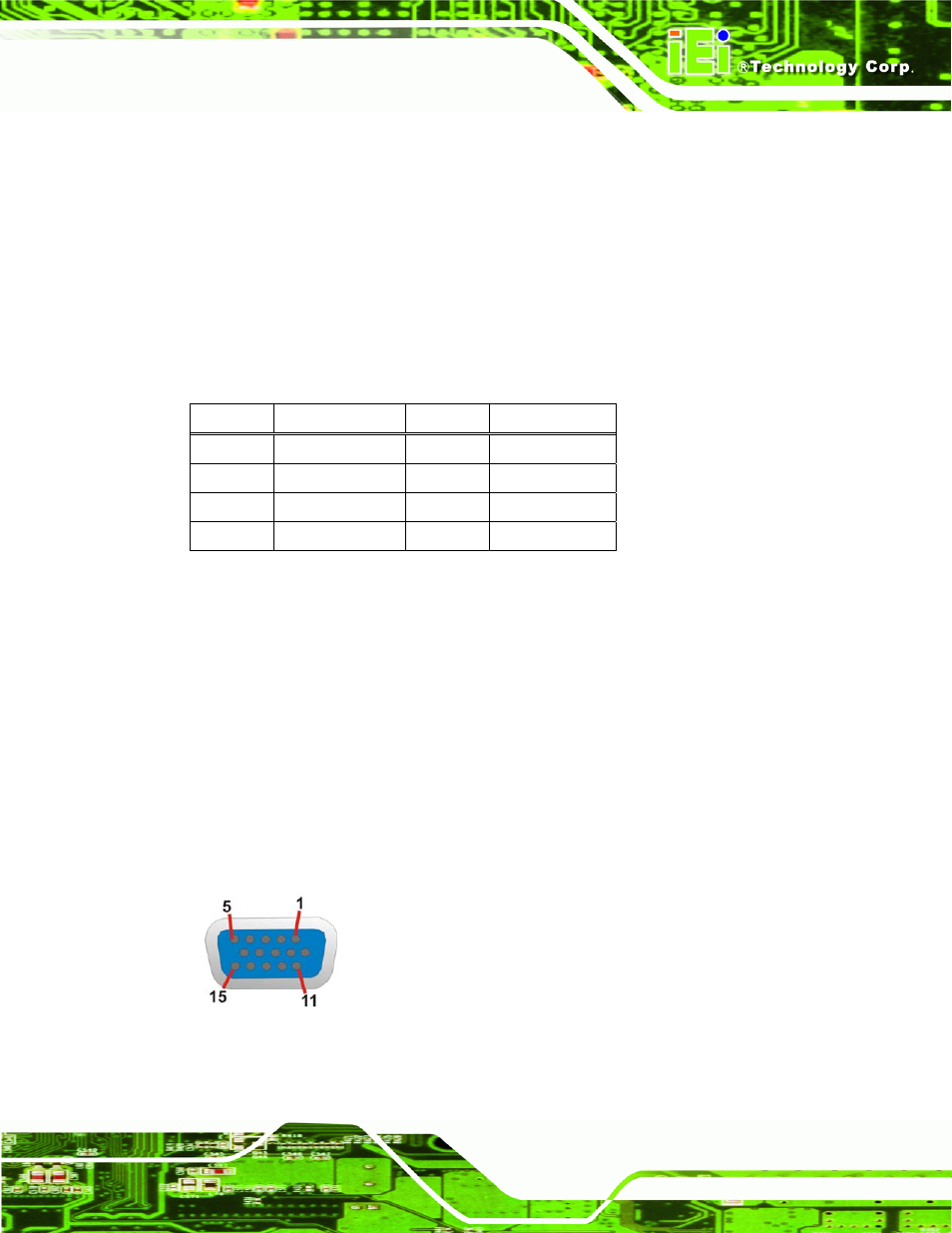 5 usb connectors, 6 vga connector, Figure 3-27: vga connector | Table 3-28: usb port pinouts | IEI Integration KINO-945GSE2 User Manual | Page 57 / 150
