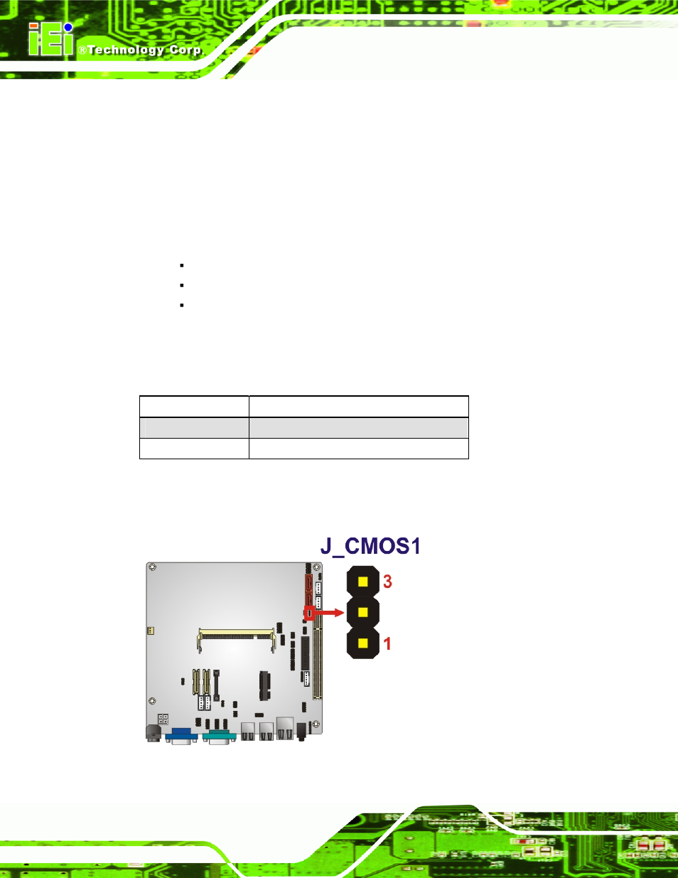 Figure 4-3: clear cmos jumper, Table 4-3: clear cmos jumper settings | IEI Integration KINO-945GSE2 User Manual | Page 66 / 150