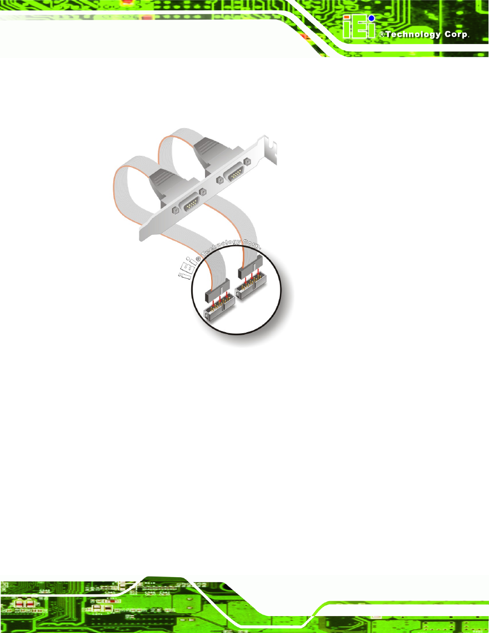 8 external peripheral interface connection, 1 lan connection (single connector), Xternal | Eripheral, Nterface, Onnection, Figure 4-11: dual rs-232 cable installation | IEI Integration KINO-945GSE2 User Manual | Page 75 / 150