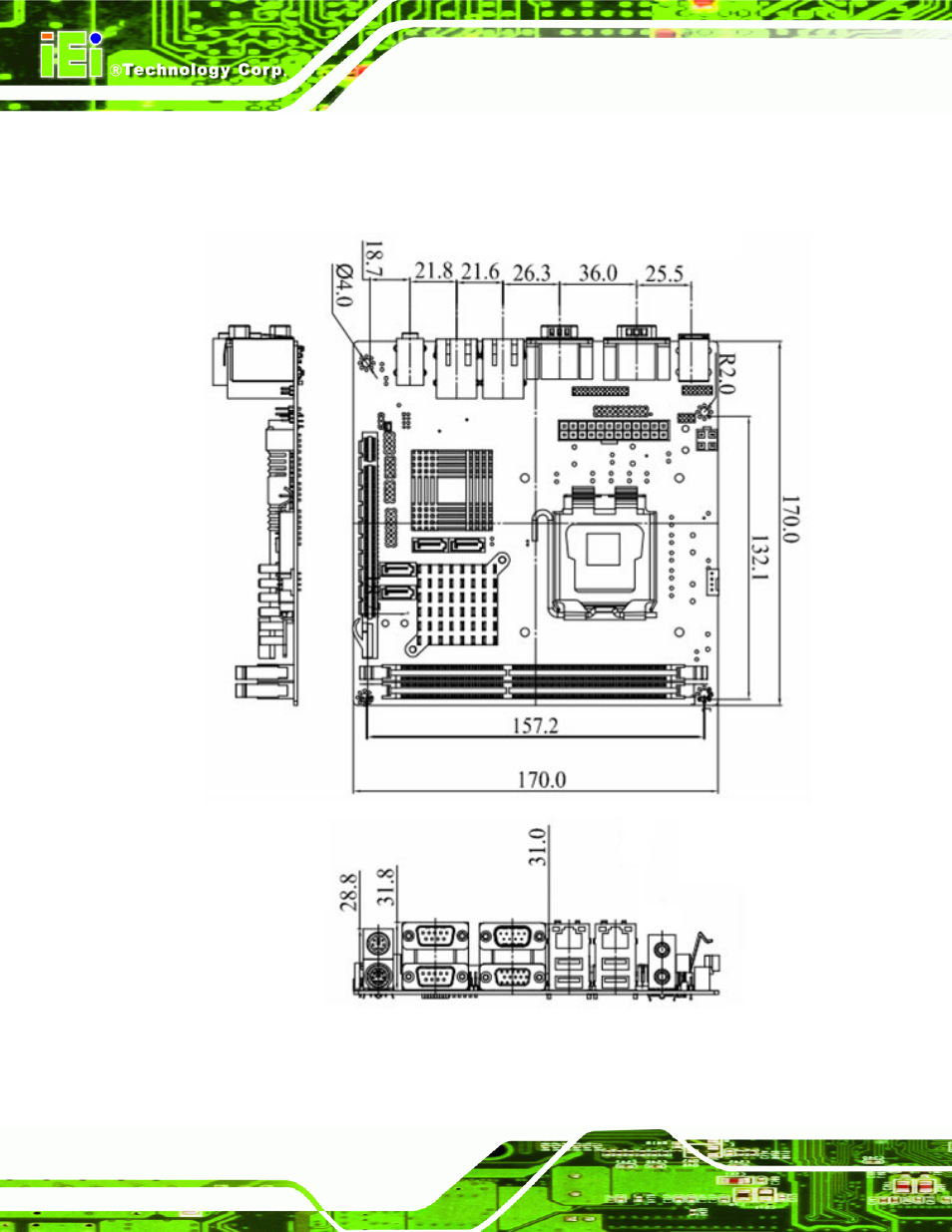 5 dimensions, Imensions, Figure 1-3: dimensions (mm) | IEI Integration KINO-G410 v1.03 User Manual | Page 16 / 148